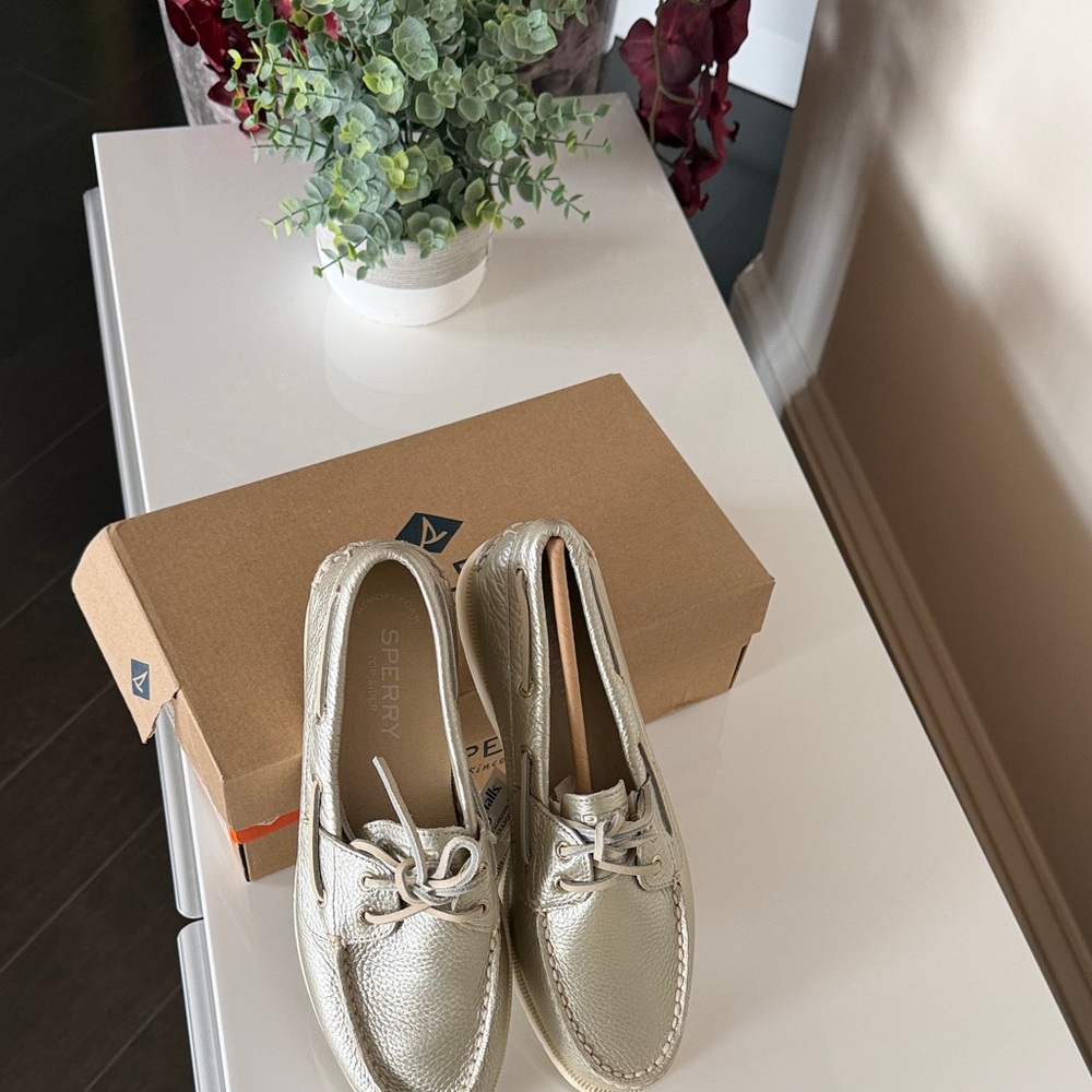 Sperry Metallic Gold/Silver Boat Shoes - Picture 3 of 3